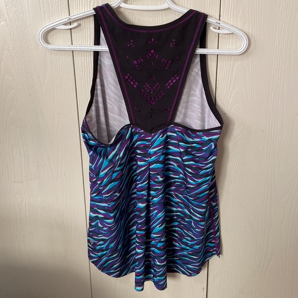 Ivivva Lightweight Purple, Black & Blue Tiger Stripe Tank Top - Picture 4 of 5